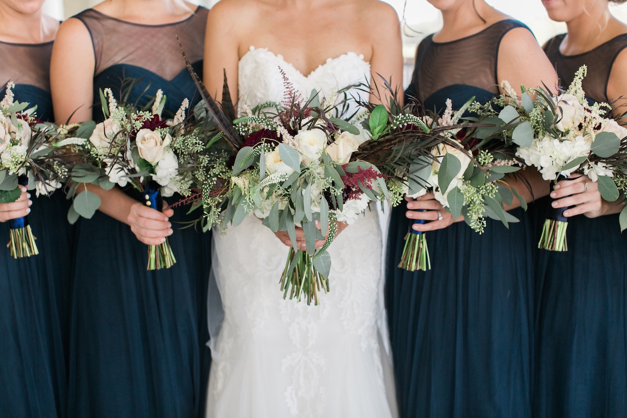 Bride with her wedding party before the ceremony